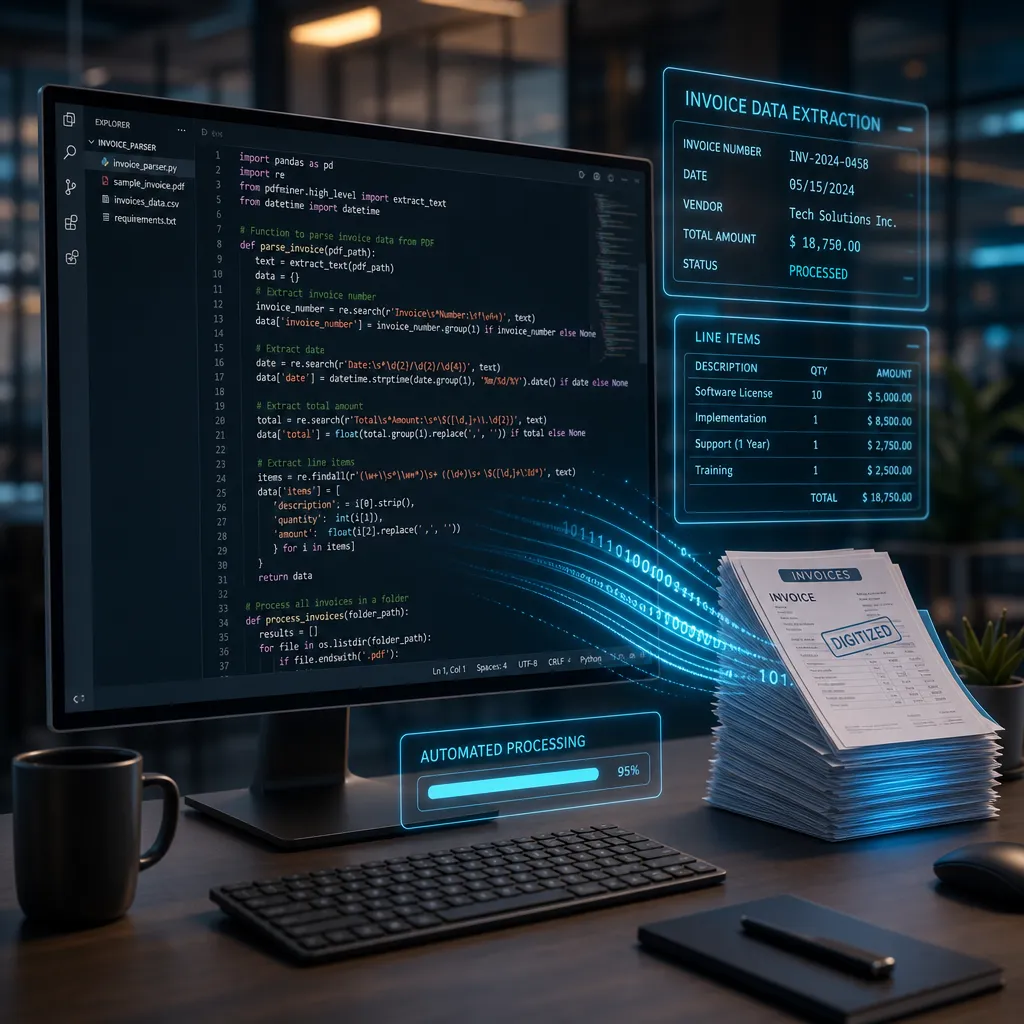 اتوماسیون پردازش فاکتورها با پایتون 