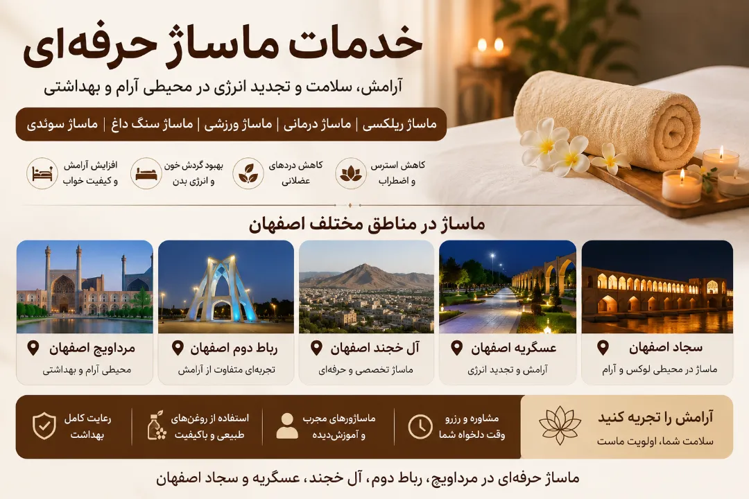 ماساژ در مرداویچ، رباط دوم، آل خجند، عسگریه و سجاد اصفهان