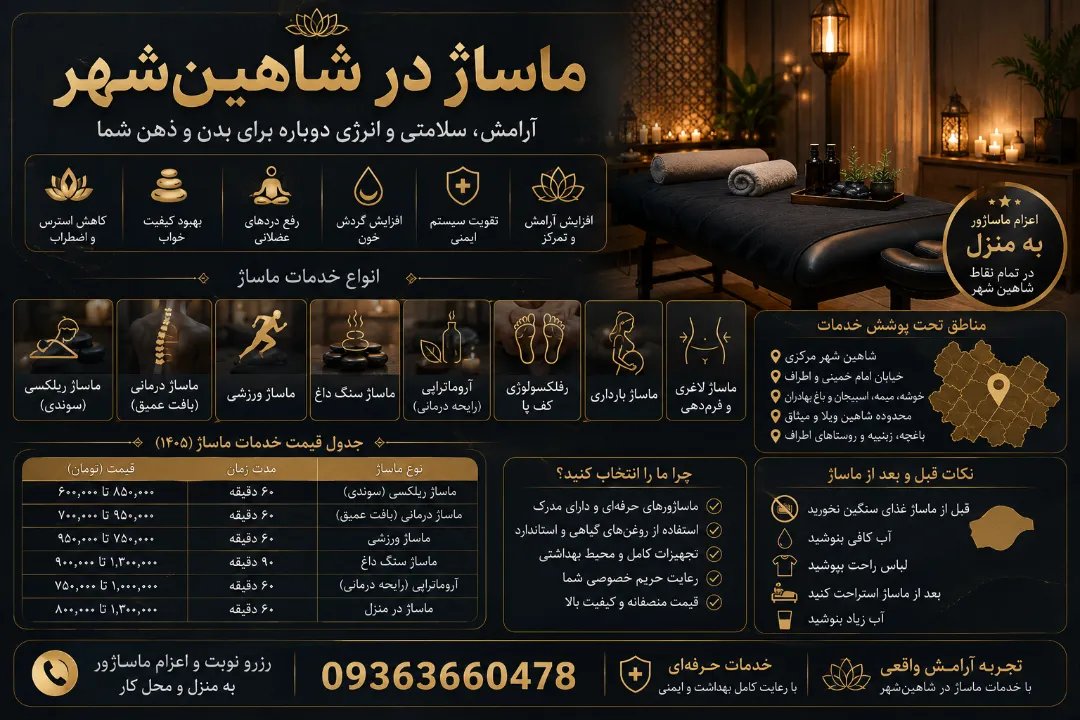 ماساژ در شاهین‌شهر | خدمات تخصصی ماساژ درمانی و ریلکسی