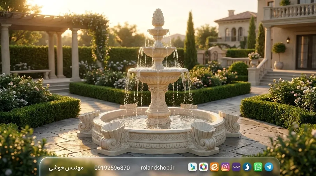 آبنمای کلاسیک سه طبقه ارتفاع ۲۳۰ سانتی‌متر