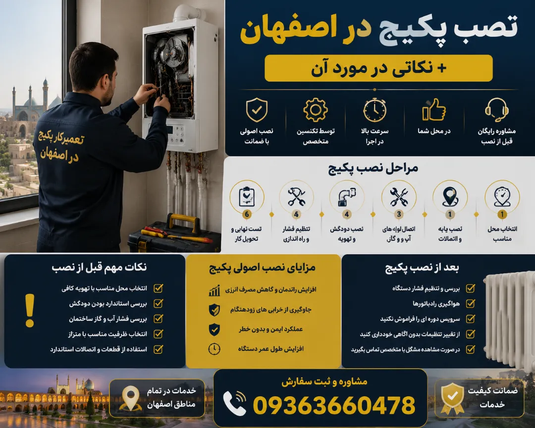 نصب پکیج در اصفهان + نکاتی در مورد آن