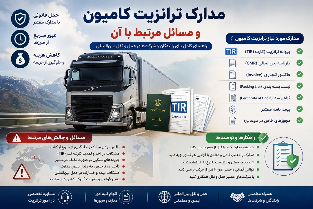 مدارک ترانزیت کامیون و مسائل مرتبط با آن