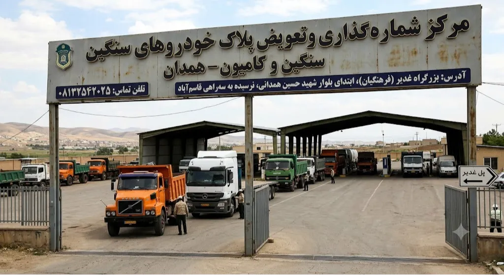 ادرس مراکز شماره گذاری کامیون همدان + تلفن