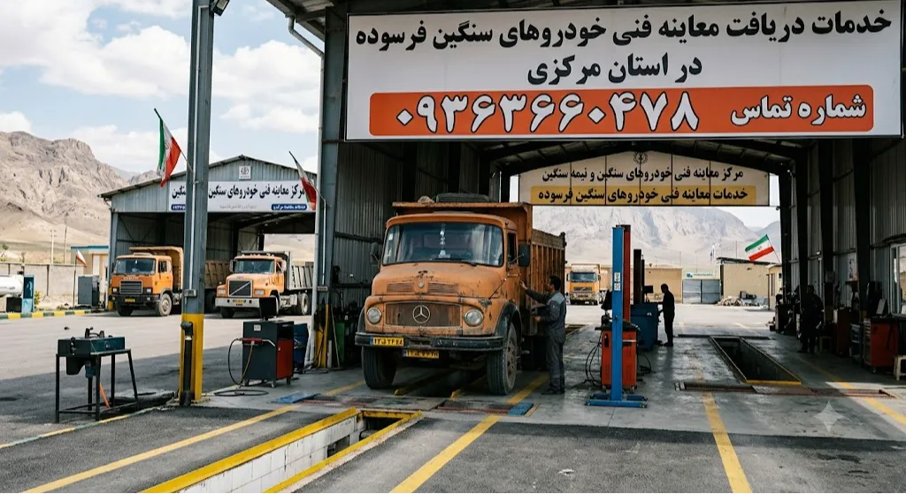 خدمات دریافت معاینه فنی خودروهای سنگین فرسوده در استان مرکزی