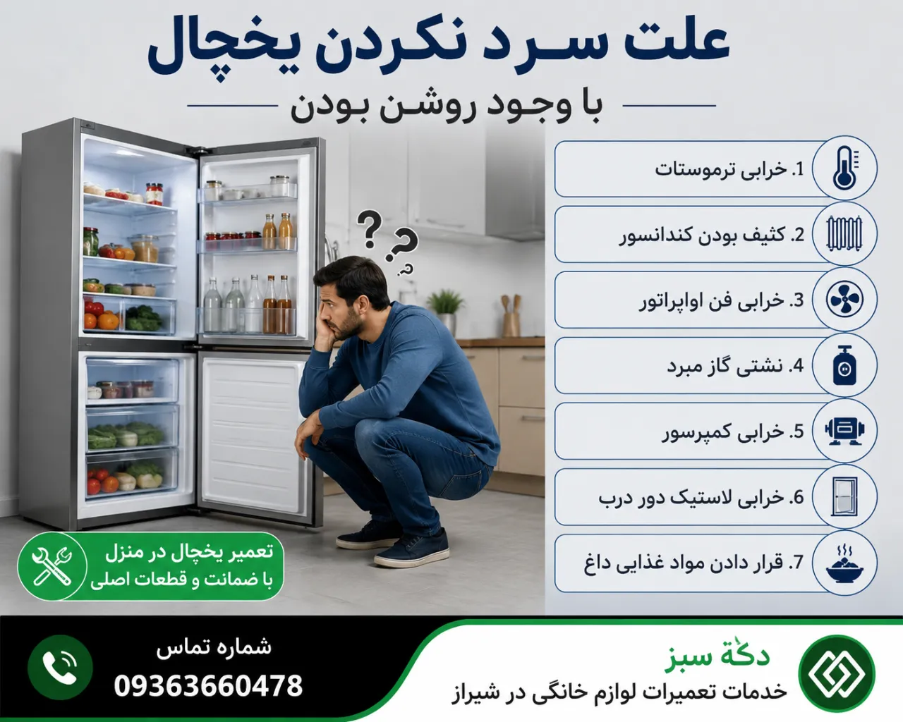 چرا دیواره پشت یخچال یخ می‌زند؟