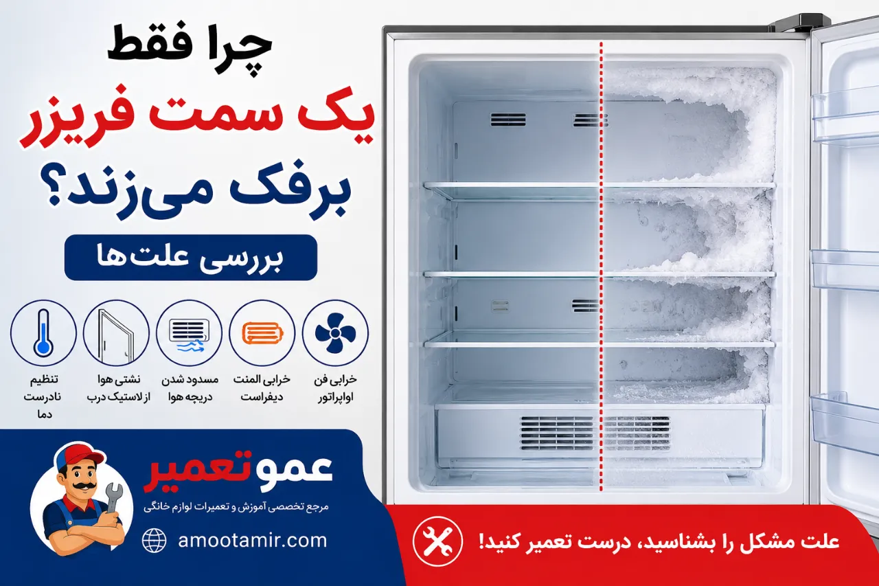 چرا فقط یک سمت فریزر برفک می‌زند؟ بررسی علت‌ها