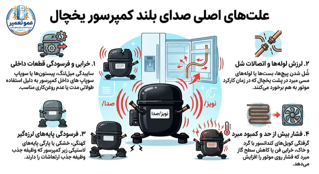 علت صدای کمپرسور یخچال چیست؟