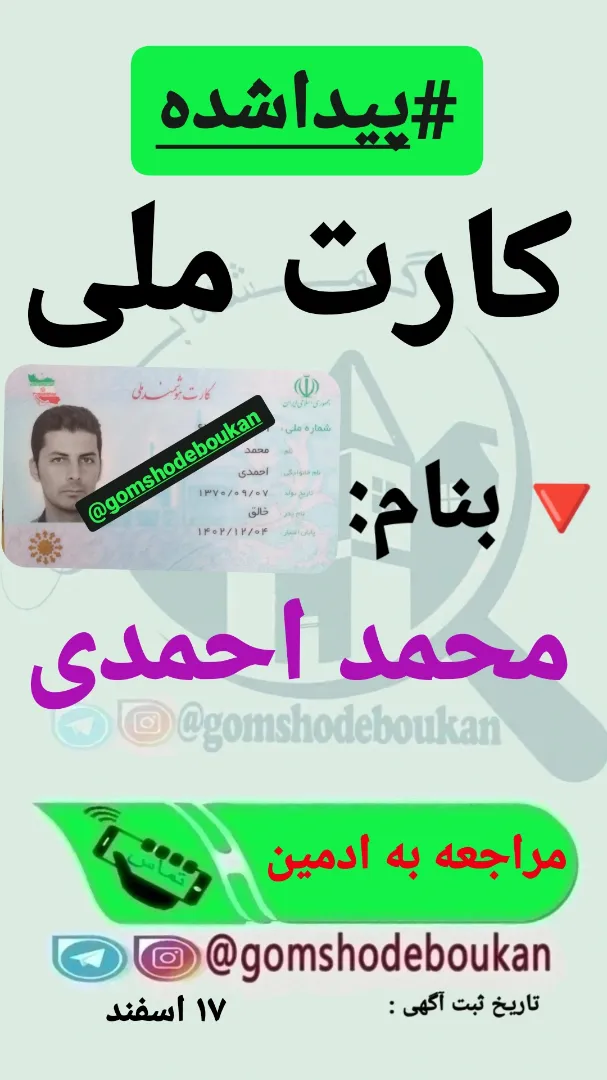 کارت ملی محمد احمدی