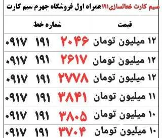 لیست خطوط ۱۹۱ جهرم