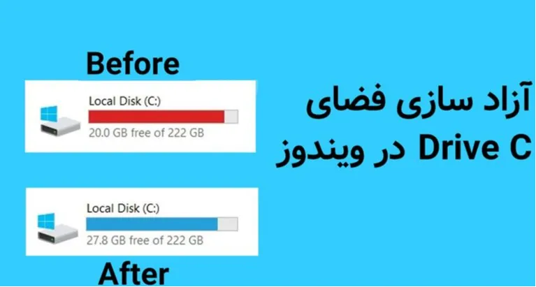 حل مشکل پر شدن درایو C در ویندوز